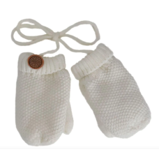 Calikids - Mitaines d'hiver doublée en tricot doux - Blanc